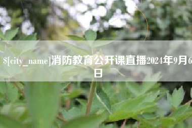 海东消防教育公开课直播2024年9月6日