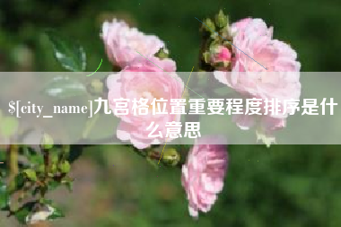 海东九宫格位置重要程度排序是什么意思