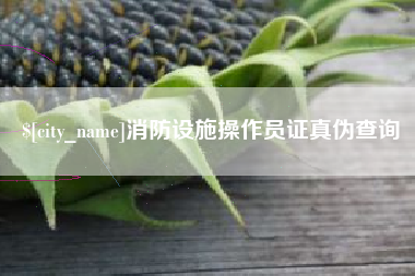 海东消防设施操作员证真伪查询