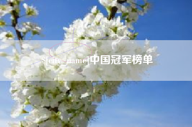 海东中国冠军榜单